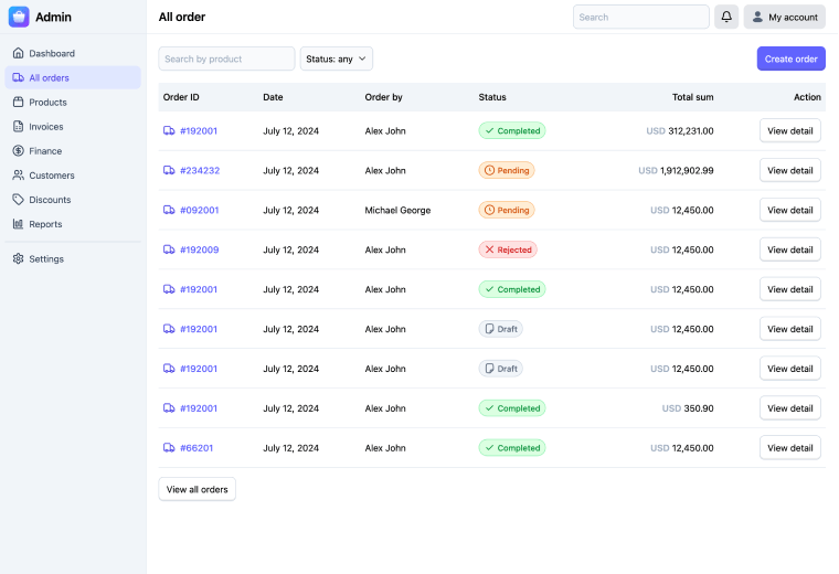 Home page template screenshot