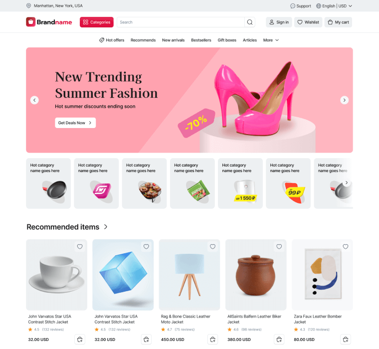 Home page template screenshot