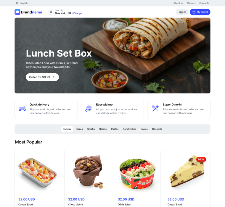 Home page template screenshot